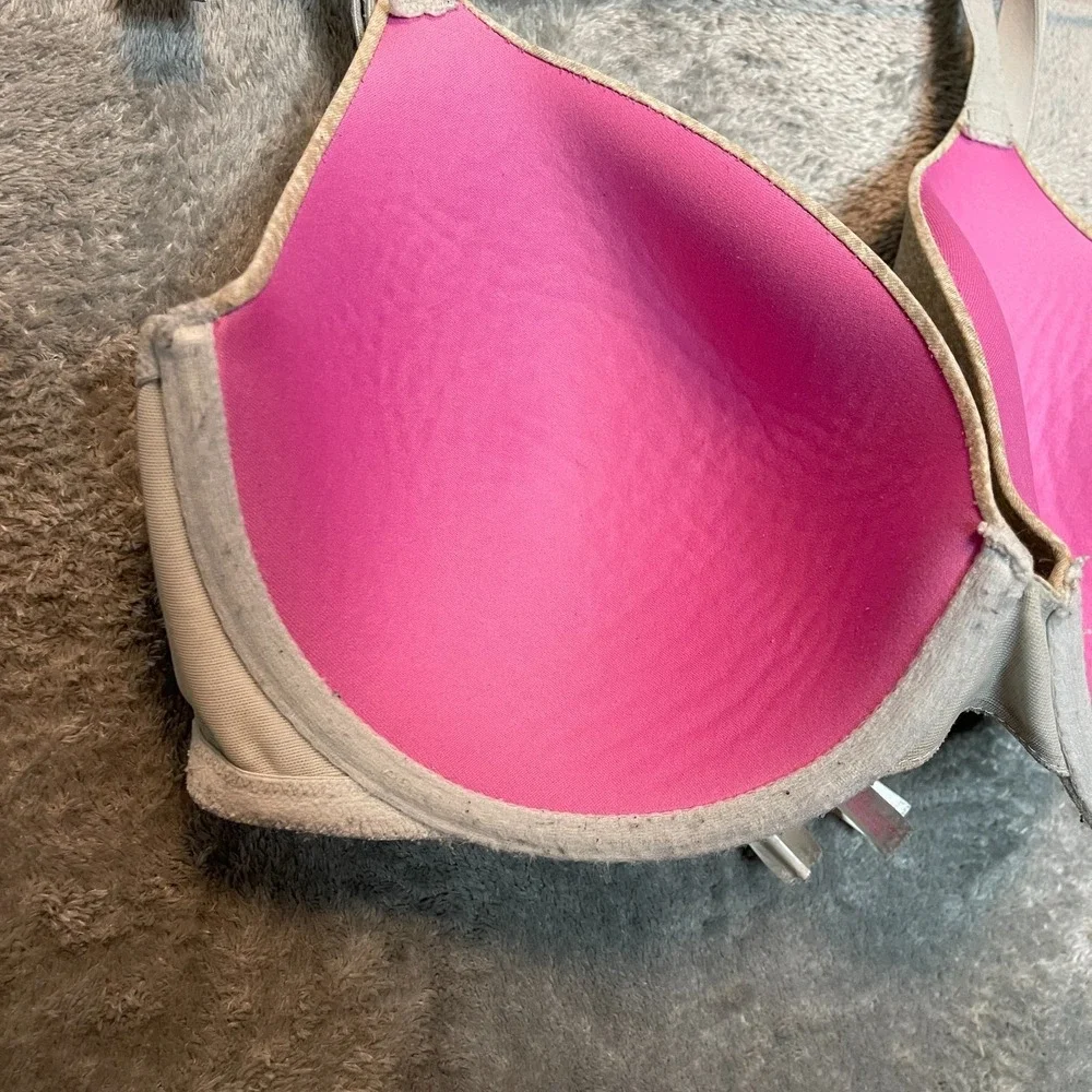 Pink Victoria Secret Women Nude Wear Everywhere Underwire T Shirt Bra 34DD